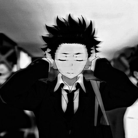 Anime Ppf Black, A Silent Voice Shoya Icon, Shoya A Silent Voice Pfp, Shoko Nishimiya Wallpaper, Shoya Ishida Manga, Silent Voice Aesthetic, Silent Anime, Shoya Ishida Pfp, A Silent Voice Pfp