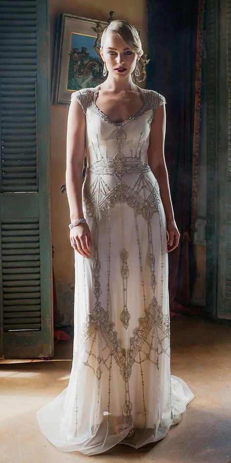 24 Vintage Wedding Dresses 1920s You Never See | Wedding Dresses Guide Ivory Vintage Wedding Dress, Flapper Inspired Wedding Dress, Modern 1920s Wedding Dress, 30s Style Wedding Dress, 1920s Maxi Dress, Non Conventional Wedding Dress, 1920s Wedding Dress Authentic, 1920s Style Wedding Dress, Vintage Wedding Dress 1920s Gatsby