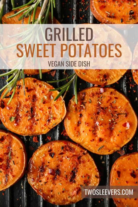 Grilled Sweet Potatoes Recipe | Easy BBQ Side Dish - TwoSleevers Sweet Potato On Grill, Sweet Potato On Bbq, Sweet Potato Grilled, Bbq Sweet Potato Recipes, Sweet Potato Grill Recipes, Grilled Sweet Potato Recipes, Bbq Sweet Potato, Sweet Potato Bbq, Maple Glazed Sweet Potatoes