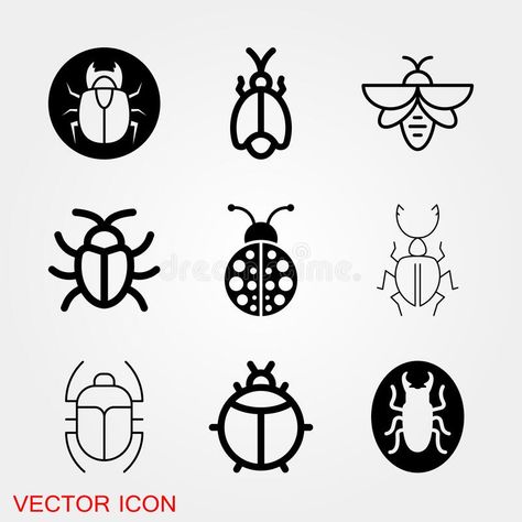 Beatle Drawings Bug Simple, Insect Logo Design, Beetle Logo, Insect Logo, Beetle Drawing, Beetle Design, Beetle Illustration, Insect Design, Insect Illustration