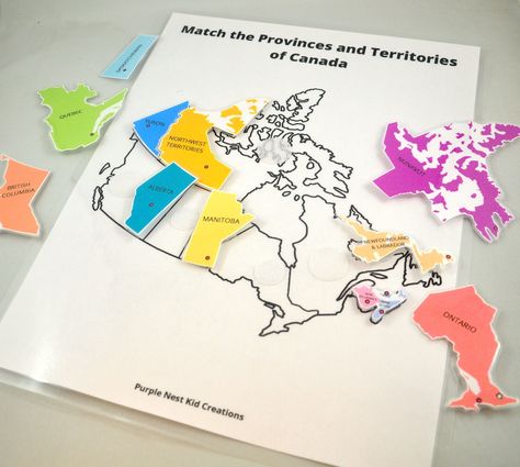 Canadian Provinces and Territories Mini Bundle, Matching Game, Birds, Flowers, Flags, Educational Preschool Printable Activity, Homeschool Canada Geography, Canadian Geography, Geography Project, Summer Preschool Activities, Geography For Kids, Map Puzzle, Preschool Planning, Canada Map, Spelling Games