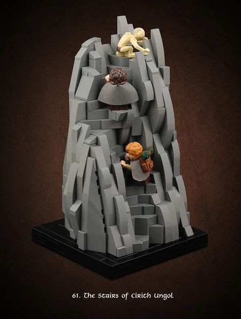 LEGO LOTR MOC to Inspire Your Next Middle-Earth Builds. Cirith Ungol, Lego Lotr, Frodo And Sam, Lego Hobbit, Lego Furniture, Middle Earth Art, Lego Castle, Lego Worlds, Lego Architecture