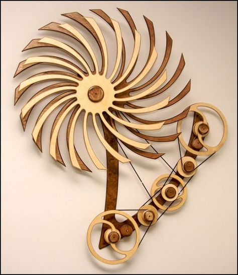 Science Meets Art In These Incredibly Intricate Kinetic Sculptures. – InspireMore Kinetic Art Sculpture, Wooden Gears, Wooden Things, Wind Sculptures, Kinetic Art, Kinetic Sculpture, Paper Sculpture, Visual Effects, Unique Ideas