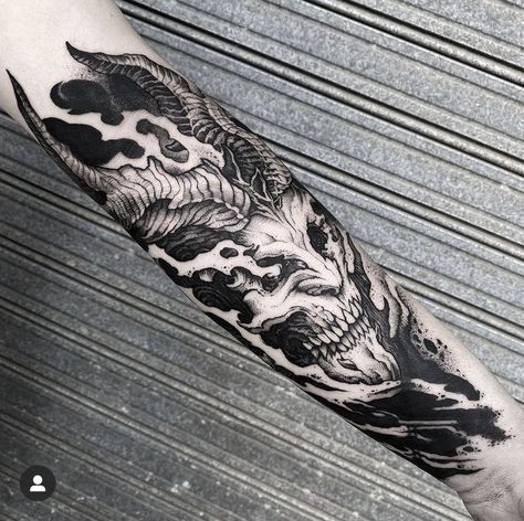 Dragon Koi Tattoo Design, Tato Irezumi, Unique Minimalist Tattoo, Rib Tattoos For Guys, Satanic Tattoos, Viking Tattoo Sleeve, Realistic Tattoo Sleeve, Evil Tattoos, Cool Arm Tattoos