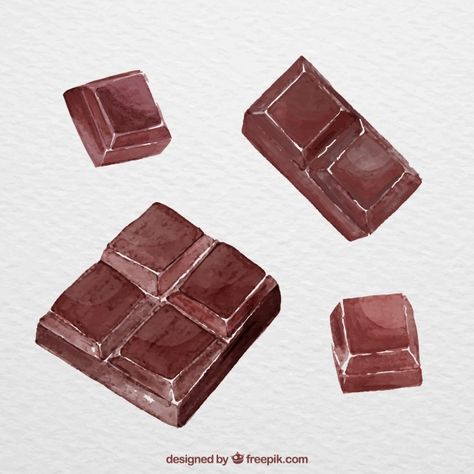 Collection of chocolate bars | Free Vector #Freepik #freevector #watercolor #food #texture #chocolate Chocolate Drawing, Flat Color Palette, Syrup Bottle, Food Texture, Food Sketch, Watercolor Food, Chocolate Art, Coffee Syrup, Easy Doodle Art