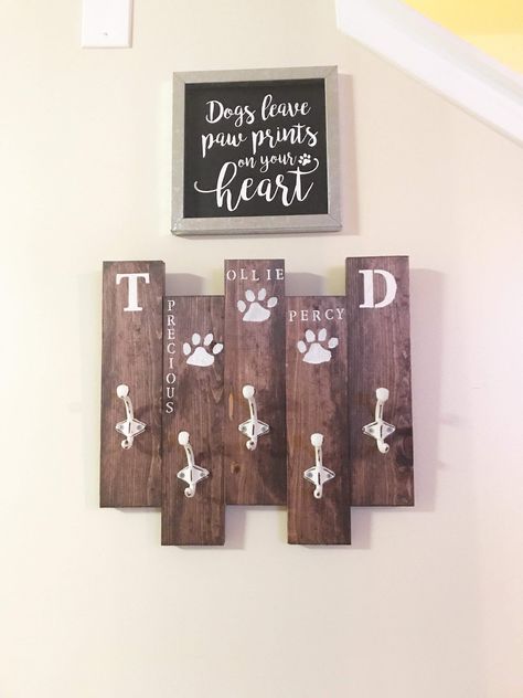 Excited to share this item from my #etsy shop: Custom Dog Leash/ Key Entry Holder Kennel Plans, Dollar Tree Kitchen Decor, Lost Woods, Dog Bedroom, Dog Leash Holder, Hand Painted Wooden Signs, Grooming Shop, Dog Area, Leash Holder