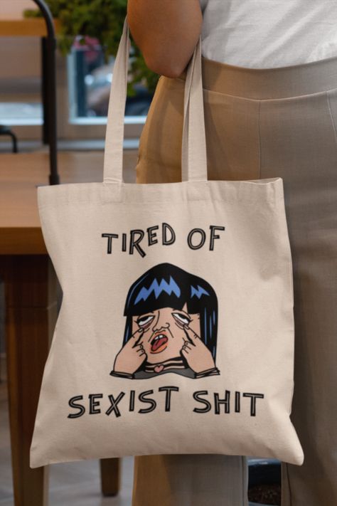 Feminist Gift Ideas, Funny Feminist, Gift Ideas Funny, Handpainted Tote Bags, Feminist Humor, Feminist Design, Canvas Bag Design, Winter Outfits Warm, Denim Projects