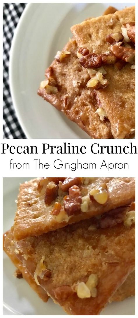 Party Appetizers Desserts, Praline Crunch, Desserts Caramel, Graham Dessert, Dessert Fall, Sweet Pizza, Graham Cracker Recipes, Gingham Apron, Graham Cracker Cookies