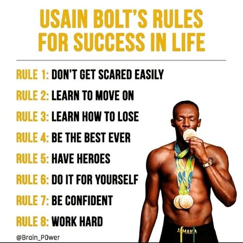 • • • • • As a 31 year old athlete, Usain Bolt is trying to become a professional football player. That is insane. ———————————————————… Usain Bolt Quotes, Usian Bolt, Mass Gain, Track And Field Sports, Rules For Success, Track Quotes, Motivational Quotes For Athletes, Running Motivation Quotes, Athlete Motivation