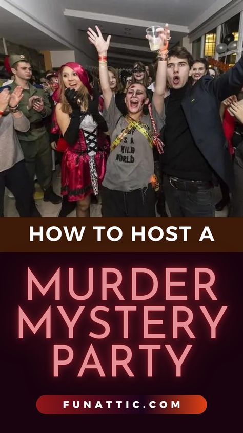 Are you ready to learn how to host a murder mystery party? Everyone loves to dig into a fun whodunnit type of story. There’s something incredibly exciting about seeing a problem, digging up clues, and putting the pieces together to solve the case Whodunnit Party, Mystery Party Game, Bingo Party, Budget Party, Friendsgiving Party, Mystery Dinner, Mystery Party, Fun Party Games, Club Ideas