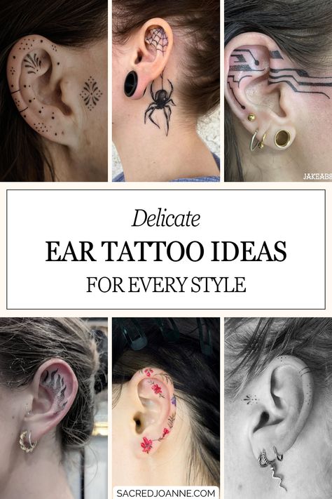 Whether you love floral, geometric, or abstract designs, these delicate ear tattoos will inspire your next ink. Perfect for anyone who loves subtle yet impactful body art. Save this pin for future tattoo goals! Ear Tattoo, Tattoos