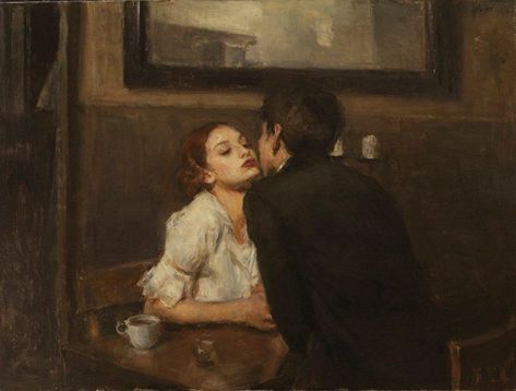 ©Ron Hicks"Wait, is that a Degas? A Cassatt?" is probably something Ron Hicks gets a lot. As a contemporary artist, Hicks' talent for blending Impressionist and abstract techniques will make you do a double take, as his languid, cafe lovers could just as easily be mid-embrace circa 1870 or 2017. Romance Arte, Ron Hicks, Art Amour, Abstract Techniques, Romantic Paintings, Rennaissance Art, Art Of Love, Romance Art, Art Ancien