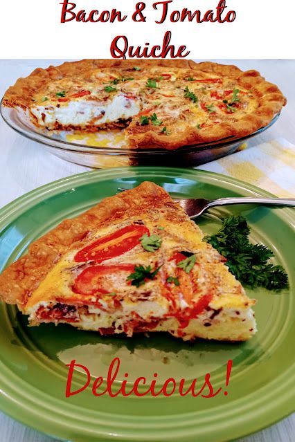 Quish Recipes, Bacon Quiche Recipe, Tomato Quiche, Onion Quiche, Delicious Quiche, Tomato Dishes, Breakfast Quiche Recipes, Quiche Recipes Easy, Bacon Quiche