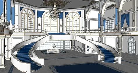 Fantasy mansion ballroom Ballroom Layout, Fantasy Ballroom, Fantasy Mansion, Mansion Ballroom, Ballroom Design, Expensive Stuff, Ball Room, 3d Background, 3d Design