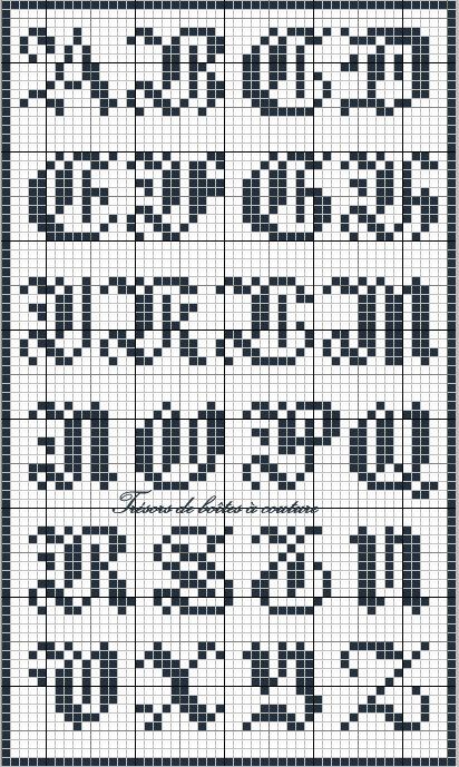 Abc Charts, Letras Cool, Hand Embroidery Letters, Cross Stitch Letter Patterns, Gothic Script, Alphabet Chart, Script Alphabet, Unique Cross Stitch, Cross Stitch Alphabet Patterns