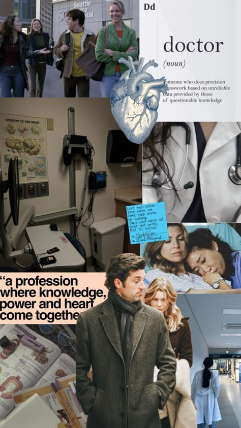 #greysanatony #meredithgrey #derekshepherd #doctoraesthetic #surgeonaesthetic Doctors Lifestyle, I Will Be A Doctor, Study Mood Board, Vision Board Motivation, Fangirling University, Board Motivation, Peds Nurse, Intj T, Aesthetic Doctor