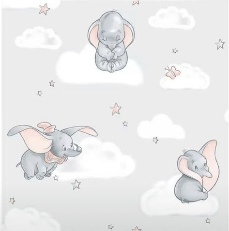 Disney Dumbo Wallpaper, Dumbo Wallpaper, High Quality Wallpaper, Handy Wallpaper, Quality Wallpaper, How To Hang, Repeat Pattern, High Quality Wallpapers, Grey Wallpaper