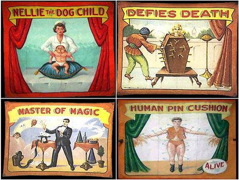 The weird sideshow banner art of Fred G. Johnson - One of the finest sideshow banner painters in the history of the circus and sideshow world - The Vintage News Falabella Horse, Sun City Arizona, Banner Art, Ringling Brothers, Canvas Banners, Best Banner Design, Circus Sideshow, Best Banner, Chicago Family