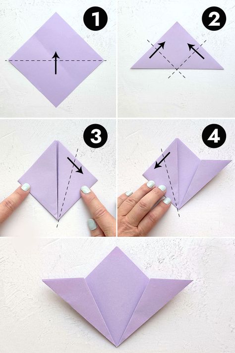 Origami Flowers Easy Step By Step, Origami Flowers Easy, Large Origami, Flower Folding, Origami Bouquet, Origami Easy Step By Step, Easy Origami Flower, Origami Flowers Tutorial, Flower Origami