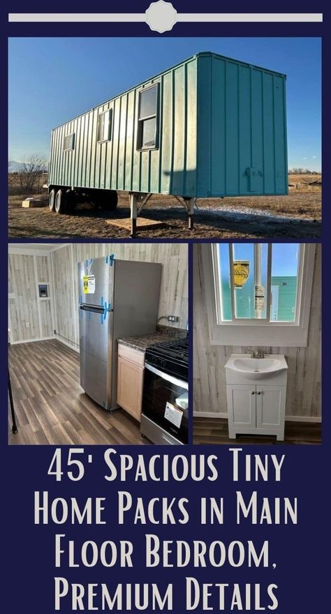 Trailor Houses Living Room, Semi Trailer Tiny House, Trailer Tiny House, Trailer Homes, Whirlpool Oven, Trailer House, Kitchen Storage Units, Baseboard Heating, Small Tiny House