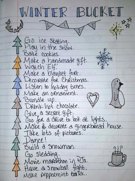 Bucket List With Boyfriend, Bullet Journal Calendrier, Christmas Bucket List, Christmas Bucket, Winter Bucket List, Cute Date Ideas, Fall Bucket List, Vie Motivation, Summer Bucket Lists