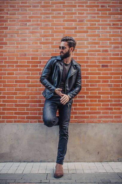 46,612 Leather Jacket Stock Photos, Pictures & Royalty-Free Images - iStock Men Pictures, Poses Men, Best Poses, Male Senior Pictures, Life Styles, Men Photography, Fashion Photography Poses, Best Poses For Men, Male Photography