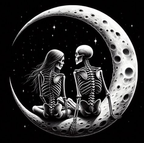 Skeleton Couple Tattoo, Skeletons Wallpaper Aesthetic, Skeleton Pics, Deer Skull Tattoos, Skull Quote, Twin Flame Art, Skeleton Love, Cute Skeleton, Flame Art