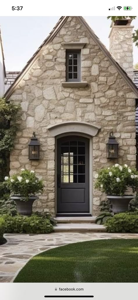 Tin Siding Exterior, Rock Homes Exterior, English Cottage House Exterior, Stone Around Front Door, British Home Exterior, Irish Cottage Exterior, Shutters Brick House, Cottage Conversion, European Farmhouse Exterior