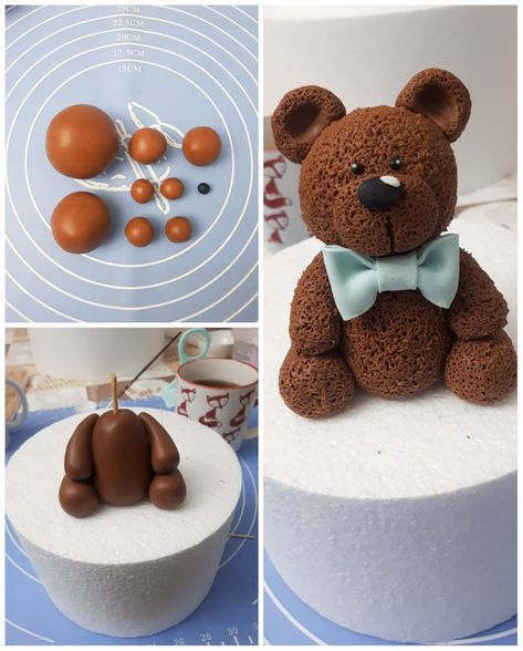 Fondant Teddy Bear, Birth Cakes, Cake Wallpaper, Cake Models, Bee Cakes, Teddy Bear Cakes, Icing Tips, Funny Birthday Cakes, Fondant Cake Toppers