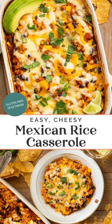 Black Beans And Rice Casserole, Black Bean And Rice Casserole, Mexican Rice Vegetarian, Mexican Bake Casserole, Casserole With Brown Rice, Mexican Rice And Beans, Mexican Beans And Rice, Cheesy Mexican Rice, Salsa Rice