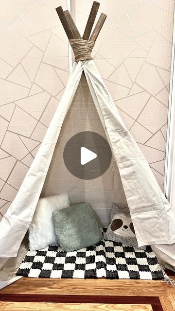 Joselyn Ann on Instagram: "Sure, why not just DIY your own teepee?! This was actually really easy and turned out so cute for only about $15. I may add some ribbon on the sides as well as some lights to make the front a little more fun but I am loving the look so far! This will be a great addition to little boys play space in the future😍
.
.
.
.
.
.
.
.
.
.
#diyteepee #diydecoration #diyplayroom #teepeeplayroom #teepeetutorial #tipsandtricks #crafttips #crafttricksdoityourself #babyshowerdecor #babyshowerteepee #boysroom #boysroomdecor" Teepee Diy, Teepee Tutorial, Diy Teepee Tent, Diy Teepee, Boys Play, Diy Playroom, Teepee Kids, Teepee Tent, Craft Stuff