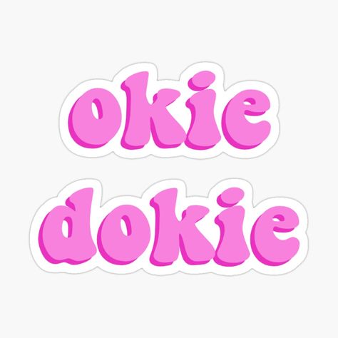 Get my art printed on awesome products. Support me at Redbubble #RBandME: https://www.redbubble.com/i/sticker/okie-dokie-pink-by-emmmcc/53788753.EJUG5?asc=u Pink Y2k Stickers, Pink And Purple Stickers, Pink Star Sticker, Pink Laptop Case With Stickers, Pink Heart Sticker, Okie Dokie, Glossier Stickers, Mask For Kids, Cute Stickers