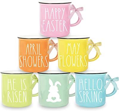 Amazon.com : easter mugs Decor For Table, Colorful Mugs, Bunny Ceramic, Mini Mugs, Mini Coffee Cups, Easter Tiered Tray, Easter Centerpieces, Halloween Coffee, Easter Time