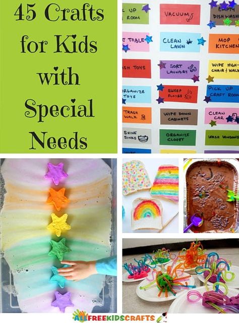 Kids are kids, no matter where you're from, what your name is, or whether you have special needs or not. Kids work on their own time, which is why this list of 45 Crafts for Kids with Special Needs is perfect. Ornament Makeover, Special Needs Art, Christmas Budget, Arts And Crafts For Adults, Arts And Crafts For Teens, Special Needs Students, Easy Arts And Crafts, Ideas Craft, Art Therapy Activities