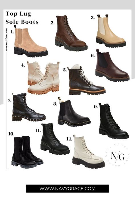 Lug Sole Boots 2022, Best Lug Sole Boots, Laceup Bootie Outfit, Comfortable Black Boots, Brown Lug Sole Boots Outfit, Lug Sole Boots Outfit 2022, 2023 Boots, Fall Boots 2022, Trendy Winter Shoes