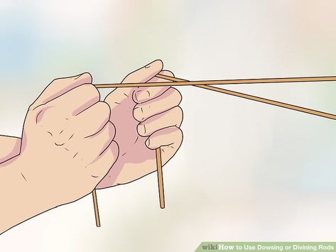 4 Ways to Use Dowsing or Divining Rods - wikiHow Bee Pictures Art, Metal Detecting Tools, Diy Slingshot, Dowsing Rods, Water Well Drilling, Bee Pictures, Well Drilling, Healing Codes, Pendulum Dowsing