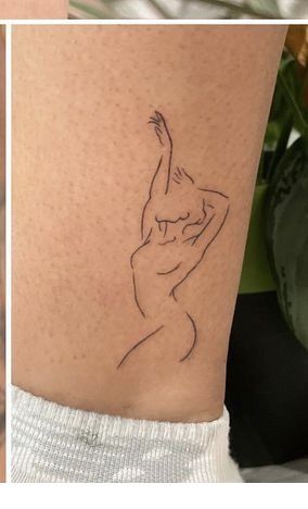 Tattoo Women Silhouette, Feminine Line Art Tattoos, Silhouette Woman Tattoo, Women Silloute Tattoo, Tattoos Of Women Bodies, Body Positive Tattoos For Women, Women Power Tattoo, Women Silhouette Tattoo, Square Tattoo Ideas