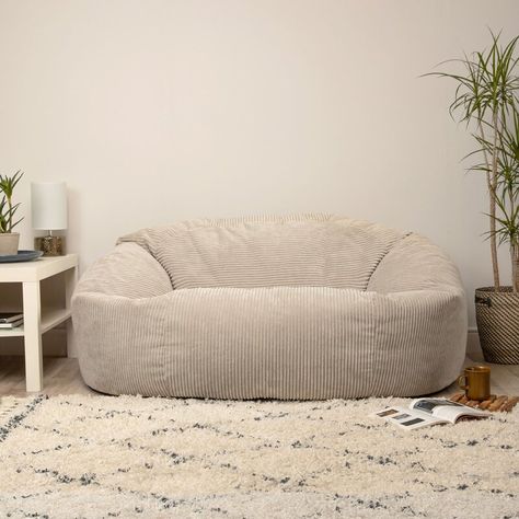 Corduroy Bean Bag, Cafe Inspiration, Bean Bag Couch, Low Sofa, Giant Bean Bags, Bean Bag Sofa, Sofa Styling, Home Room Design, Front Room