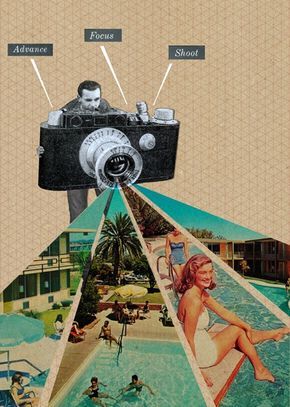 Sammy Slabbinck, Vintage Collage Art, Arte Pin Up, Camera Drawing, Illustrator Artist, Collage Artwork, Collage Poster, Vintage Collage, Collage Design