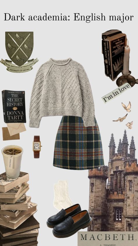 Book Themed Outfits, English Outfit Aesthetic, Outfits Inspired By Books, Vintage Librarian Aesthetic, Oxford Aesthetic Outfit, English Major Aesthetic Outfit, Book Girl Aesthetic Outfit, Art Major Aesthetic Outfit, Bookstore Aesthetic Outfit