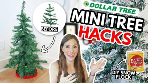 DOLLAR TREE CHRISTMAS TREE HACKS 🎄 Amazing things you can do with Dollar Tree mini Christmas trees | The Dollar Tree has mini Christmas trees, and there are SO many ways to use them. I've shared some Christmas tree DIYs from the Dollar Tree, but there... | By But First, Coffee | Facebook Christmas Tree Hacks, Mini Christmas Tree Diy, Dollar Tree Christmas Tree, 4ft Christmas Tree, Tree Video, Mini Christmas Tree Decorations, Mini Christmas Trees, Holiday Boutique, Christmas Swag