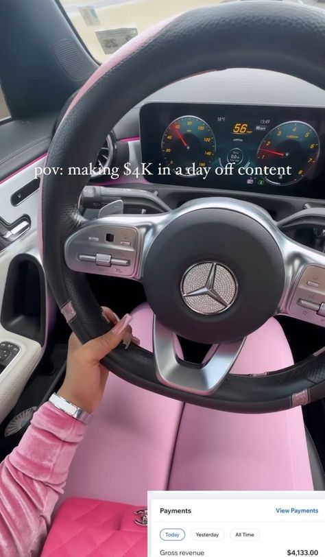 Pink Car Interior, Life Goals Future, Money Vision Board, Youtube Success, Youtube Channel Ideas, Vision Board Pictures, Dream Vision Board, Vision Board Affirmations, Luxury Girl