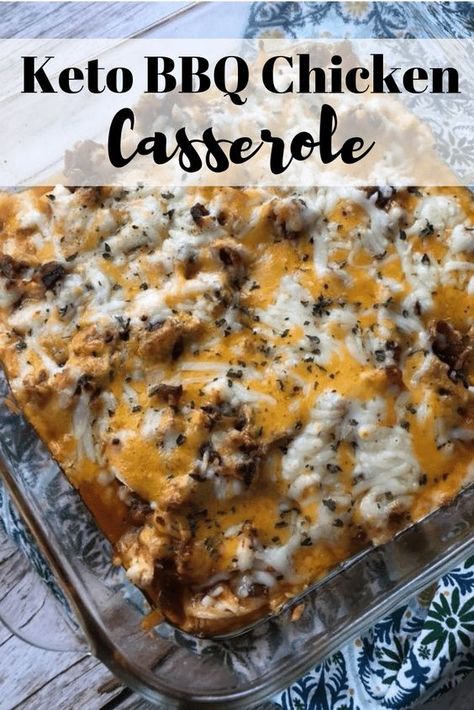 3.5 hours · Serves 6 · Barbecue and casserole are two of my favorite words to describe a recipe. This BBQ Keto Chicken Casserole Recipe is going to become a family favorite. So delicious, and easy to make, you are going to add this to your meal plan on a regular basis! Bbq Chicken Casserole, Bbq Keto, Keto Bbq, Keto Chicken Casserole, Keto Crockpot Recipes, Keto Casserole, Low Carb Meal, Low Carb Casseroles, Low Carb Diets