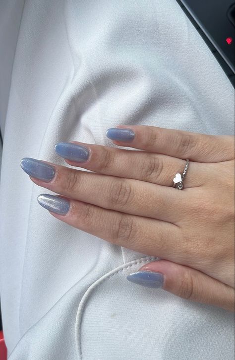 #nails #nailart #inspiration #unhas Greyish Blue Nails, Greyish Blue, Blue Nails, Nails Nailart, Acrylic Nails, Nails, Blue, Quick Saves