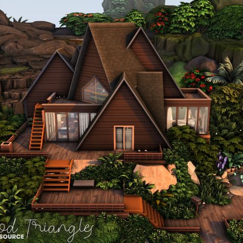 Small, cute and cozy shack-stylized house in the forest.


Location: Mua Pel'am; Sulani
Lot:30x20
Lot type: Residential

Includes:
- 2 bedrooms,
- 1 bathroom,
- kitchen
- dining room,
- livingroom,
- patio
- attic House Sims 4, Sims 4 House, House In The Forest, The Sims 4 Lots, Sims 4 Tsr, Jungle House, Attic House, Sims 4 House Plans, Sims Building