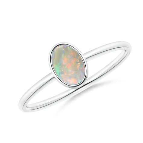 Oval Opal Ring, Bezel Set Cabochon, Opal Solitaire Ring, Natural Opal Ring, Ethiopian Opal Ring, Bezel Set Ring, Green Opal, Opal Ring, Classic Ring