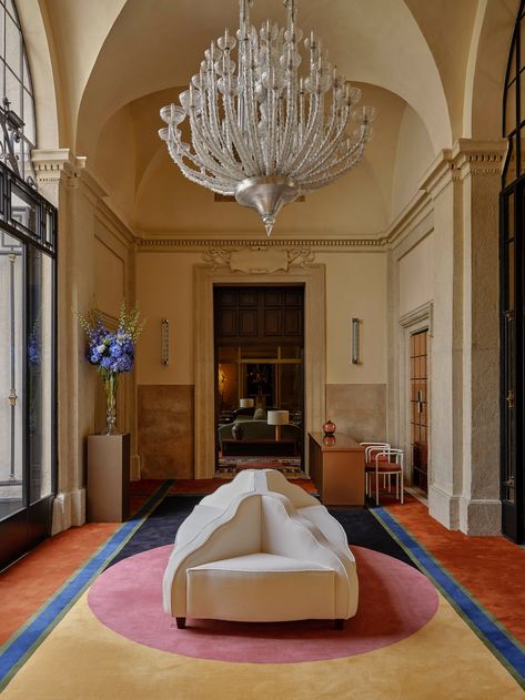 Inside a Roman Palazzo Hotel Designed by Call Me By Your Name Director Luca Guadagnino | Architectural Digest Luca Guadagnino, Rome Hotels, Small Luxury Hotels, Green Sofa, Hospitality Projects, Hotel Boutique, Design Hotel, Historical Architecture, Hotel Design