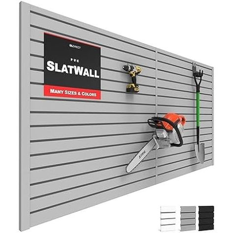 Amazon.com: CrownWall PVC Slat Wall Panels Garage Wall and Home Organizer Storage System | Heavy Duty Organization and Easy Installation | 8ft by 4ft (32 sqft) Section, White : Industrial & Scientific Slat Wall Storage, Shelves System, Slat Wall Paneling, Garage Wall Organizer, Garage Wall Storage, White Industrial, Shelf System, Wall Organizer, Garage Makeover