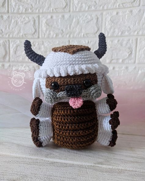 PDF appa el bisonte volador Appa Crochet, Avatar Crochet, Appa Hat, Small Crochet Gifts, 3d Perler Bead, Crochet Knit Stitches, Handmade Embroidery Designs, Beginner Crochet Projects, Crochet Lovers