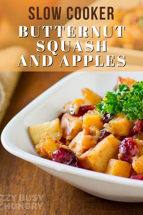 Slow cooker butternut squash and apples is a healthy side dish to serve for your Thanksgiving table and effortless to make #slowcooker #butternutsquash #apples #sides #thanksgiving Thanksgiving Recipes Side Dishes Healthy, Butternut Squash And Apples, Butternut Squash Side Dish, Thanksgiving Side Dishes Crockpot, Slow Cooker Butternut Squash, Thanksgiving Recipes Side Dishes Veggies, Thanksgiving Recipes Side Dishes Easy, Healthy Thanksgiving Sides, Frozen Butternut Squash